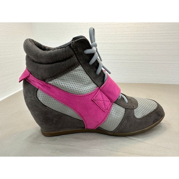 Lane Bryant Women's Ladies Shoes Gray pink Heal Sneakers. Size: 12 W - Picture 5 of 12